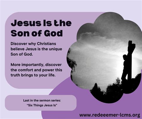 Jesus Is The Son Of God Redeemer Lutheran Church And Preschool