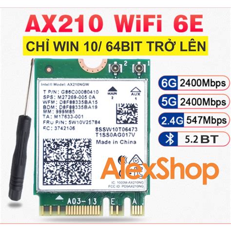 Card AX210 Ax200 Ax201 Wifi 6E WiFi6 3000M Bluetooth 5 2 5 0 Khe