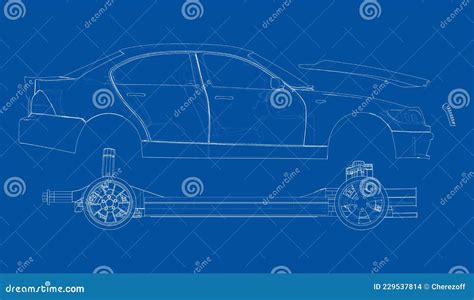 Assembling Electric Car Vector Stock Vector Illustration Of Supply