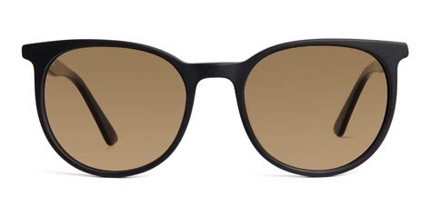 Designer Matte Black Full Rim Brown Tinted Sunglasses