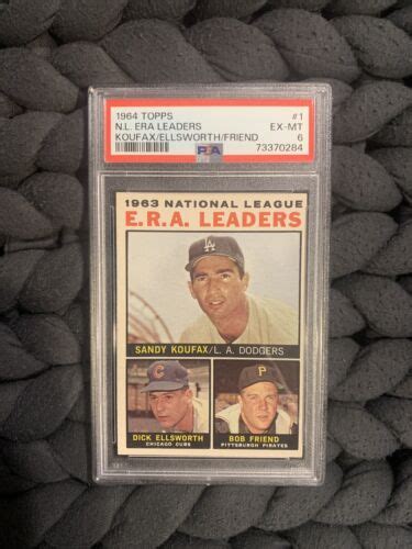 Topps Sandy Koufax Dick Ellsworth Bob Friend Psa Ex Mt Nl Era