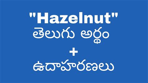 Hazelnut Meaning In Telugu With Examples Hazelnut తెలుగు లో అర్థం