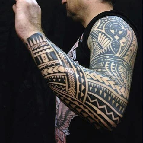 Full Arm Sleeve Tribal Tattoo Designs Polynesian Tribal Tattoo