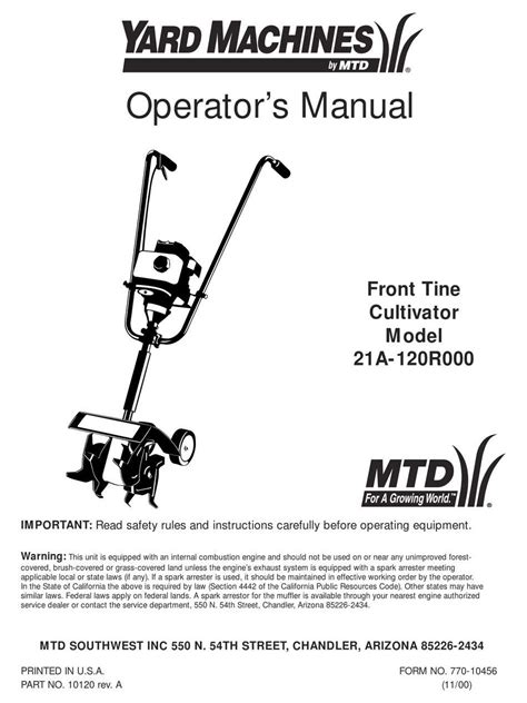 Discover The Essential Parts Of A Yard Machine Tiller With This Detailed Diagram