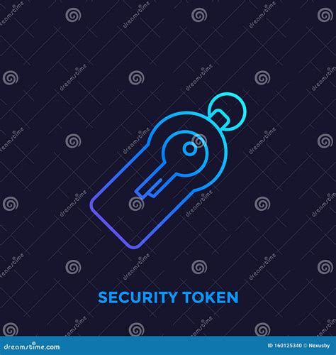 Security Token Linear Icon Vector Illustration CartoonDealer