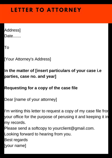 Free Sample Letter To Attorney Regarding Case Samples Sheria Na Jamii