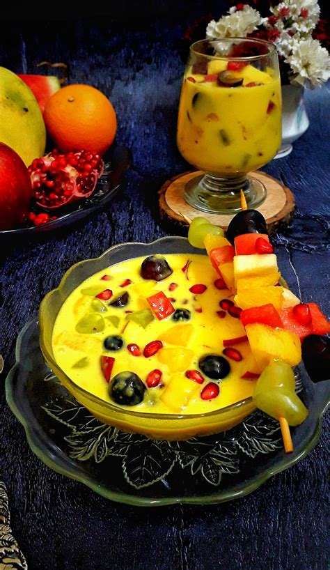 Fruit Custard How To Make Custard Custard Fruit Salad At My Kitchen