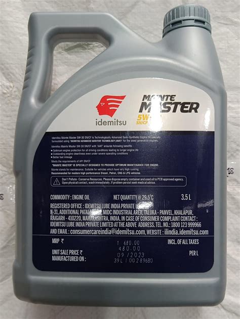 IDEMITSU MAINTE MASTER 5W30 3.5L OIL – CarTrends
