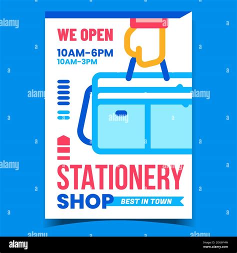 Stationery Shop Creative Promotion Banner Vector Stock Vector Image ...