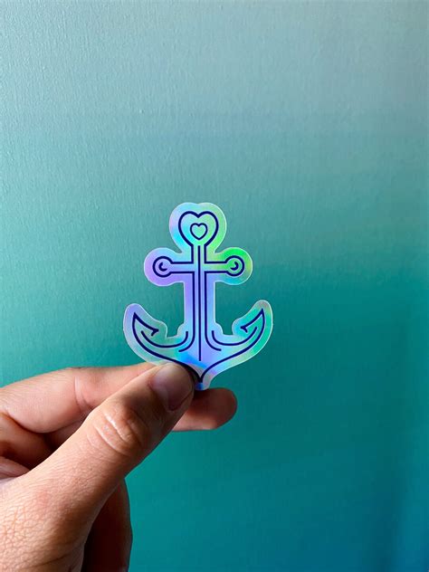 Anchor Anchor Sticker Rainbow Holographic Sticker Sticker Nautical