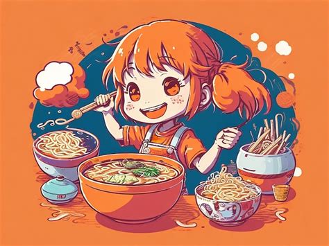 Premium Ai Image A Detailed Illustration Of A Japanese Girl Cook Is