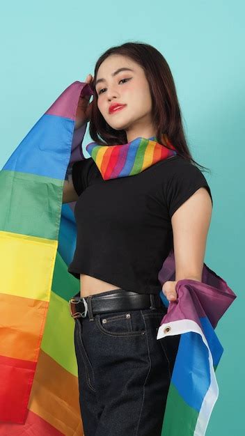 Bandera De Ni A Y Orgullo Lgbtq Chica Lesbiana Sexy Y Bandera Lgbtq De