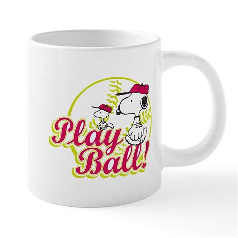 Cafepress Snoopy Play Ball 20 Ounce Ceramic Mega Mug