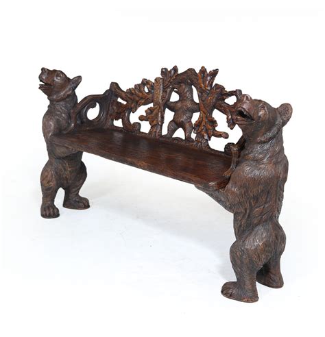 Black Forest Carved Bear Bench The Furniture Rooms