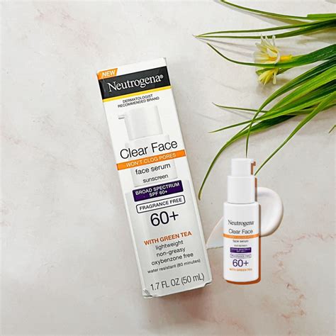 [neutrogena®] Clear Face Serum Sunscreen Spf 60 With Green Tea 50 Ml ครีมกันแดด เนื้อบางเบา