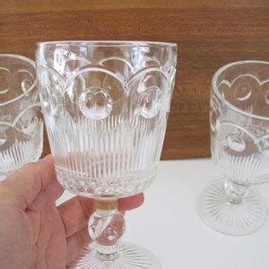 Vintage Water Goblet Set of 3 Cocktail Glass Barware Manhattan Bartlett Collins St Genevieve ...