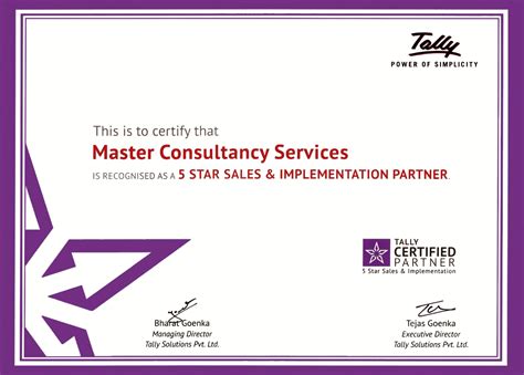 Awards Tally Master Tally 5 Star Partner