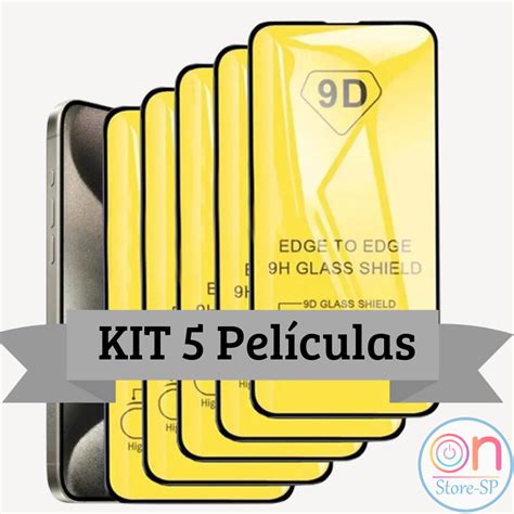 Kit Com 5 Pelicula De Vidro 3d 9d Iphone 11 15 Pro Max 14 11 Xr 6 7 8