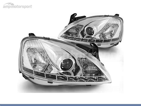 Faros Delanteros Luz Diurna Led Real Drl Para Opel Corsa C Motorsport