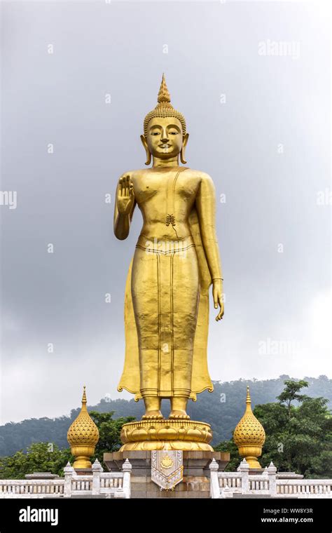 Phra Buddha Mongkol Maharaj Tallest Golden Standing Buddha At Hat Yai