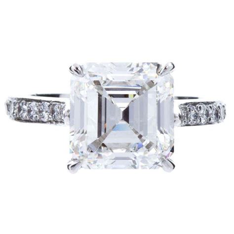 Square Emerald Or Asscher Cut 419ct Hvs1 Diamond Solitaire Platinum