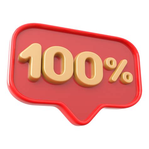 Icon Number 100 Percent 3d 11297612 Png