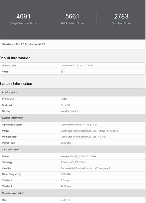 Msi Raider Hx Aparece En Geekbench Con Un Procesador Arrow Lake Hx Y