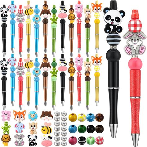 Amazon Pcs Beadable Pens Bead Pens With Many Multicolor Beads