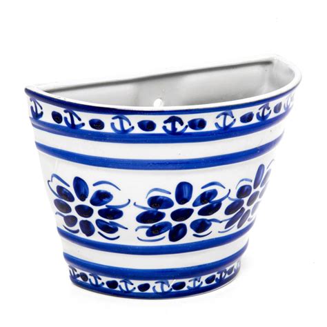 Vaso De Parede Em Porcelana Azul Colonial 12 Cm Compre Online