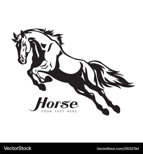 Horse animal silhouette black icon logo Royalty Free Vector