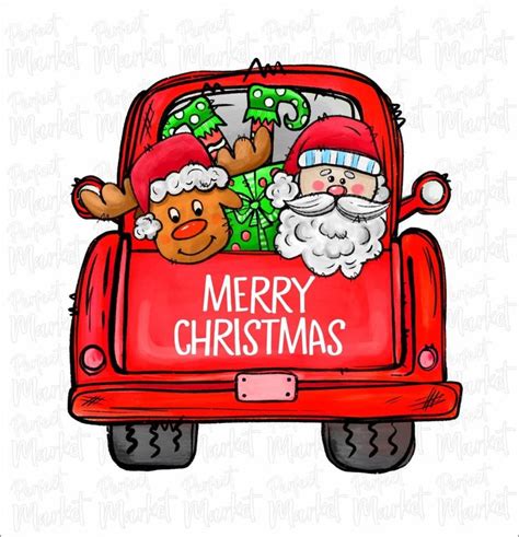 Christmas Sublimation Desig Christmas Truck Png Santa Png Elf Png