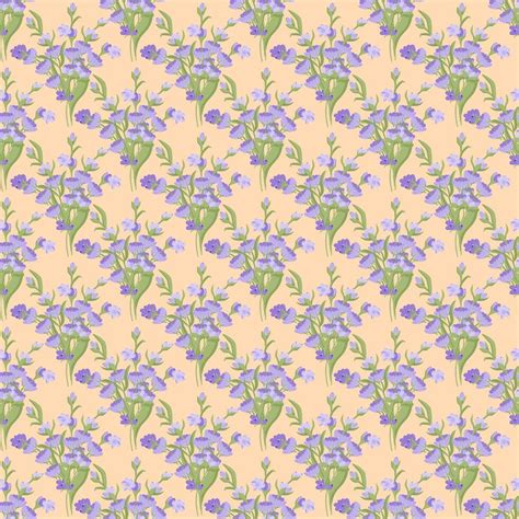 A Sprig Of Lavender Purple Flower Seamless Pattern Illustration