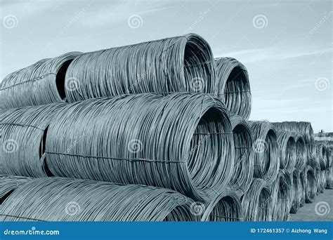 Steel Wire Rod Stock Image Image Of Square Engineering 172461357