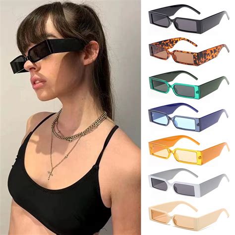 Vintage Rectangle Sunglasses Women Men Retro Small Frame Sun Glasses Hip Hop Glasses Fashion