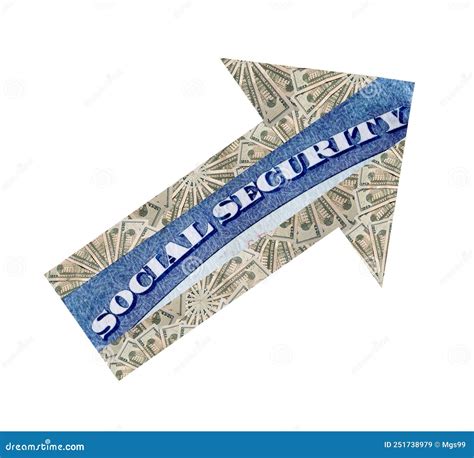 With Rising Inflation Social Security Payments Go Up Stock Illustration