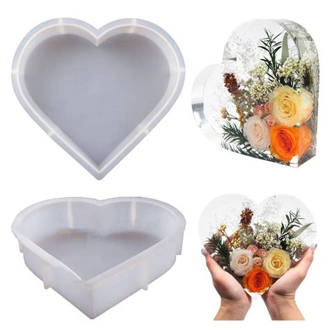 Resin Silicone Molds Large Heart Hexagon Resin Molds Deep Epoxy Resin