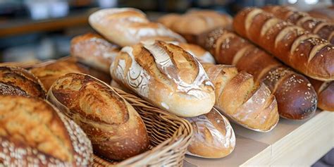 Premium Photo Fresh Bread Loaves And Baguettes On Display In A Bakery