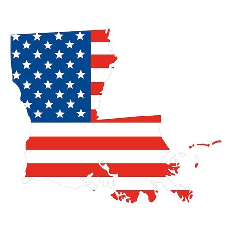 Premium Vector Map Of Louisiana With Usa Flag Usa Map