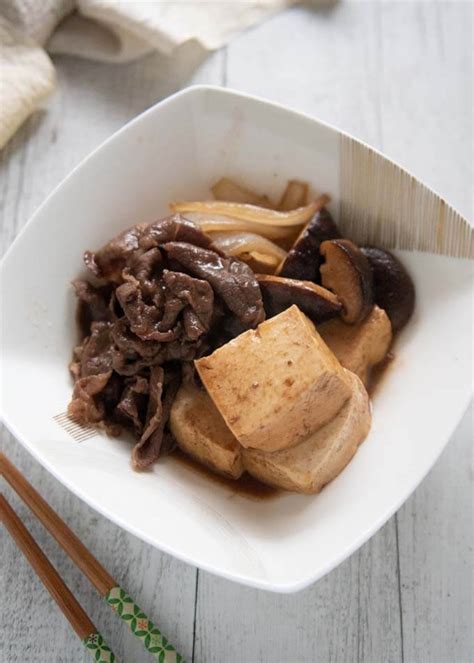 Simmered Beef And Tofu Niku Dōfu Recipetin Japan