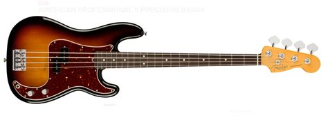 Fender American Pro Ii Precision 3 Tone Sunburst Rw 4 String Bass Wcase Rockshop