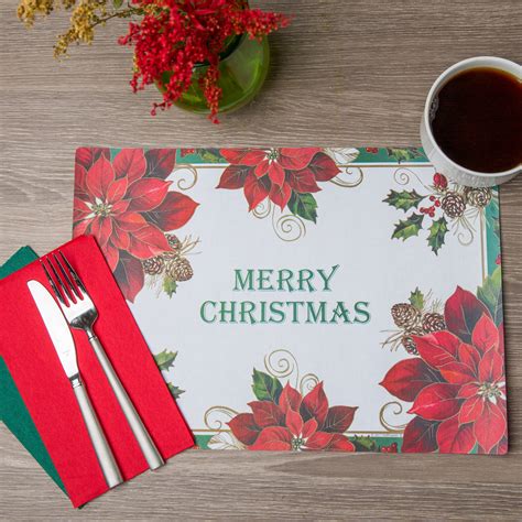 Hoffmaster 856794 10 X 14 Merry Christmas Placemat Combo Pack 250case