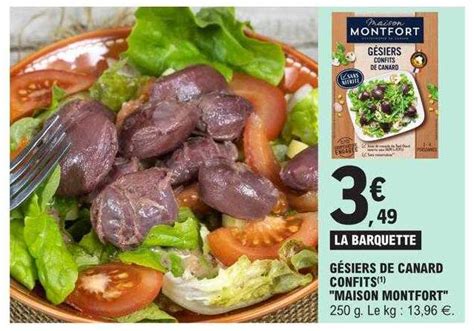 Promo Gésiers De Canard Confits maison Montfort chez E Leclerc