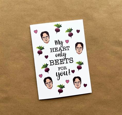 Dwight Schrute My Heart Only Beets For You Valentines Day Etsy