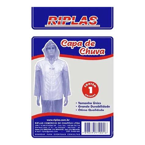 Kit 3 Capas De Chuva Descartável De Plástico Submarino