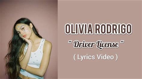 Olivia Rodrigo Driver License Lyrics Video Youtube