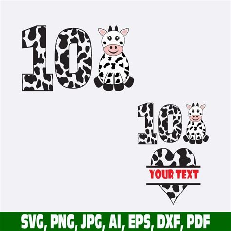 Cow Number Birthday Svg Th Birthday Cow Svg Th Birthday Svg