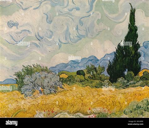 Wheat Field With Cypresses 1889 Painting By Vincent Van Gogh Very