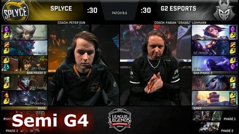 Splyce Vs G2 ESports Game 4 Semi Final S8 EU LCS Spring 2018 SPY Vs