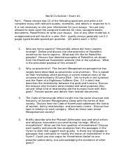 World Civilization I Exam Docx World Civilization I Exam Part I