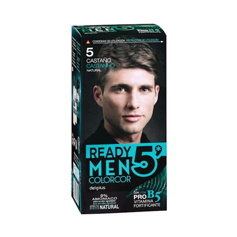 Tinte cabello hombre 5 castaño natural Deliplus 0 amoníaco Mercadona